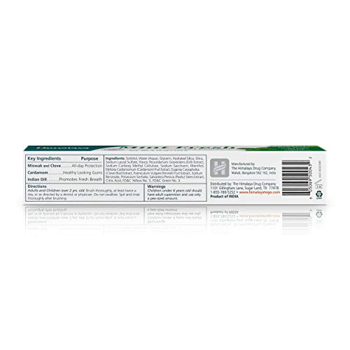 Himalaya Mint Fresh Gel Toothpaste, Fluoride Free to Reduce Plaque & Brighten...