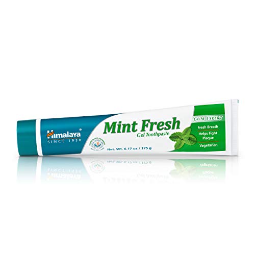 Himalaya Mint Fresh Gel Toothpaste, Fluoride Free to Reduce Plaque & Brighten...