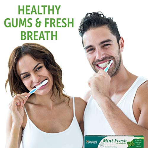 Himalaya Mint Fresh Gel Toothpaste, Fluoride Free to Reduce Plaque & Brighten...