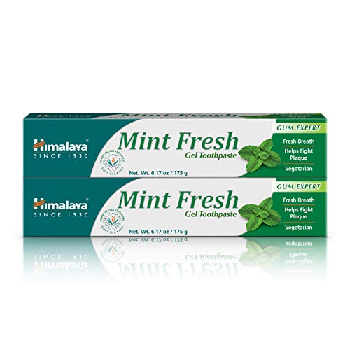 Himalaya Mint Fresh Gel Toothpaste, Fluoride Free to Reduce Plaque & Brighten...