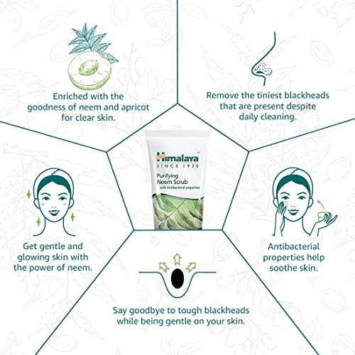 Himalaya Purifying Neem Scrub for a Deep Clean to Reduce Acne & Remove Dead S...