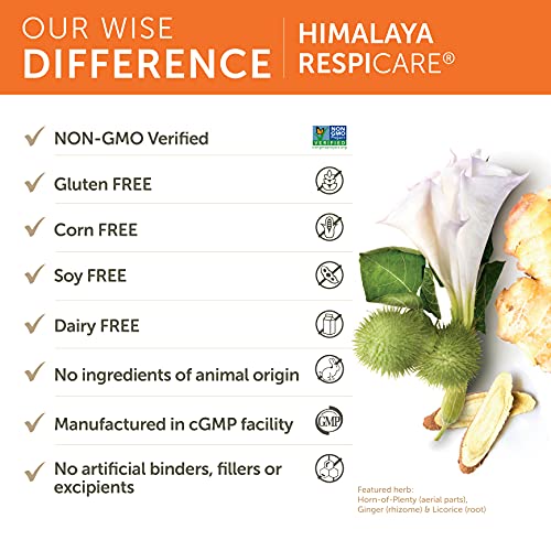 Himalaya RespiCare for Healthy Breathing and Sinus Support, 570mg, 120 Capsul...