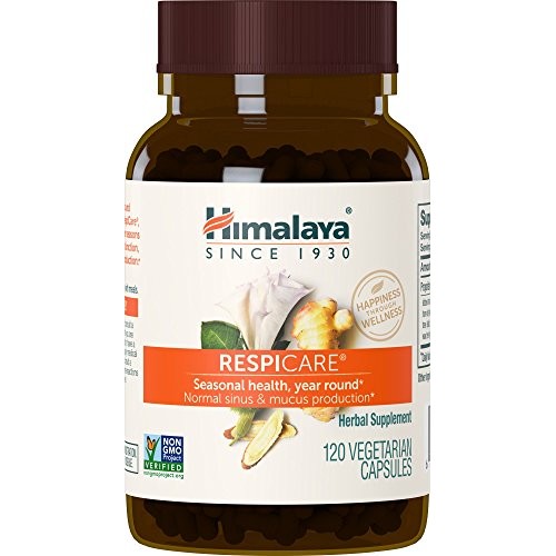 Himalaya RespiCare for Healthy Breathing and Sinus Support, 570mg, 120 Capsul...
