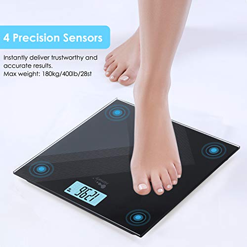 himaly Digital Body Weight Scale, USB Rechargeable Bathroom Scale with Step-O...