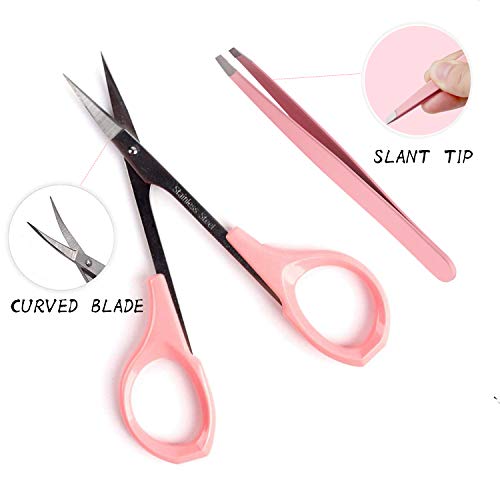4" Curved Craft Scissors Stainless Steel Unisex Eyebrow Kit Eyebrow Scissors,...