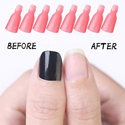 HiMo 10PC Plastic Acrylic Nail Art Soak Off Cap Clip UV Gel Polish Remover Wr...