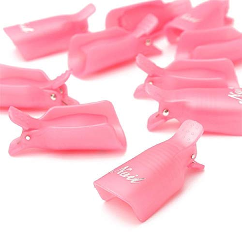 HiMo 10PC Plastic Acrylic Nail Art Soak Off Cap Clip UV Gel Polish Remover Wr...
