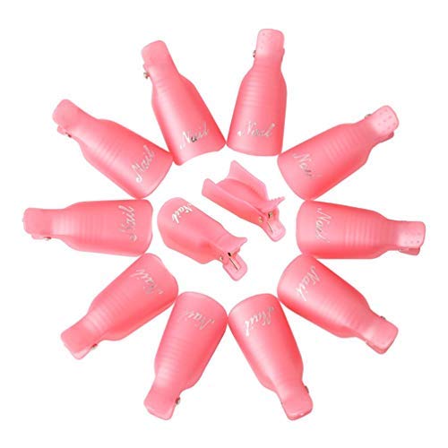 HiMo 10PC Plastic Acrylic Nail Art Soak Off Cap Clip UV Gel Polish Remover Wr...