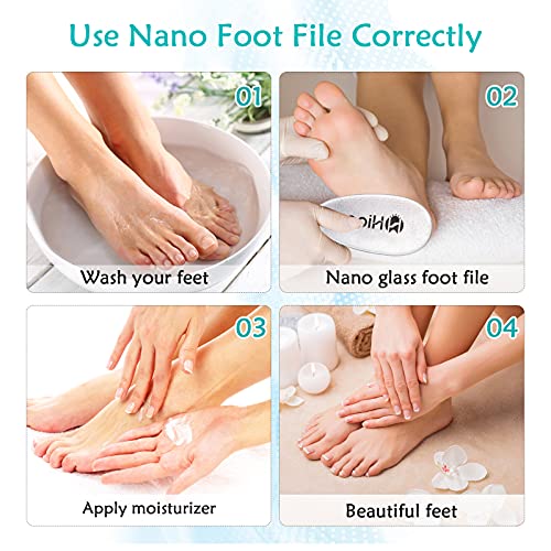 Hion Nano Foot Scrubber Callus Remover Glass Foot File Pedicure Tools Supplie...