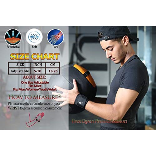 HiRui 2 PACK Wrist Compression Strap and Wrist Brace Sport Wrist Support for ...