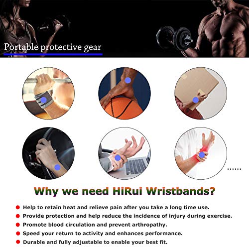 HiRui 2 PACK Wrist Compression Strap and Wrist Brace Sport Wrist Support for ...