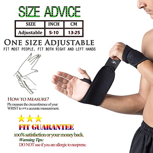 [Upgraded 2022] HiRui 2 Pack Wrist Compression Strap and Wrist Brace Sport Wr...