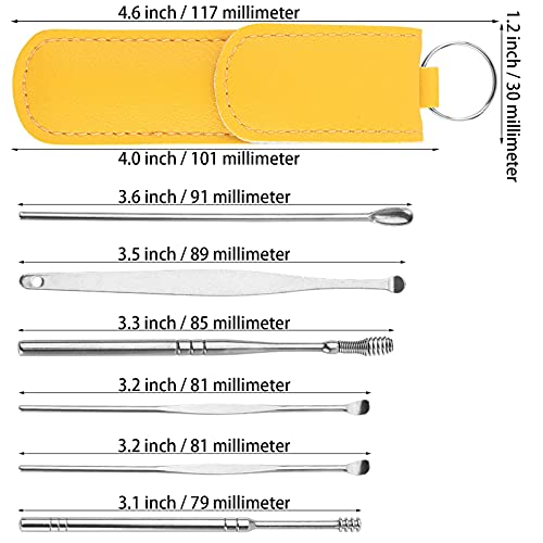 HISMAIR Spring Ear Wax Cleaner Tool Set, 6 in 1 Portable Ear Wax Removal Spoo...