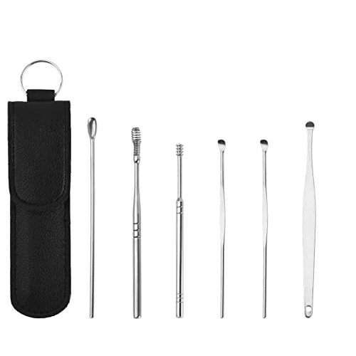 HISMAIR Spring Ear Wax Cleaner Tool Set, 6 in 1 Portable Ear Wax Removal Spoo...