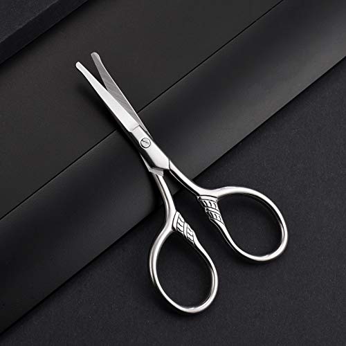 HITOPTY Facial Hair Scissors, 3.5inch Rounded Tip Small Shears Safety Nose, E...