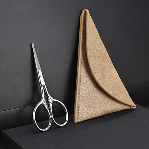 HITOPTY Facial Hair Scissors, 3.5inch Rounded Tip Small Shears Safety Nose, E...