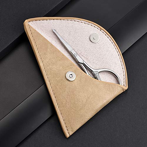 HITOPTY Facial Hair Scissors, 3.5inch Rounded Tip Small Shears Safety Nose, E...