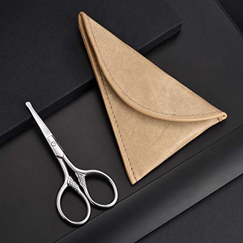 HITOPTY Facial Hair Scissors, 3.5inch Rounded Tip Small Shears Safety Nose, E...