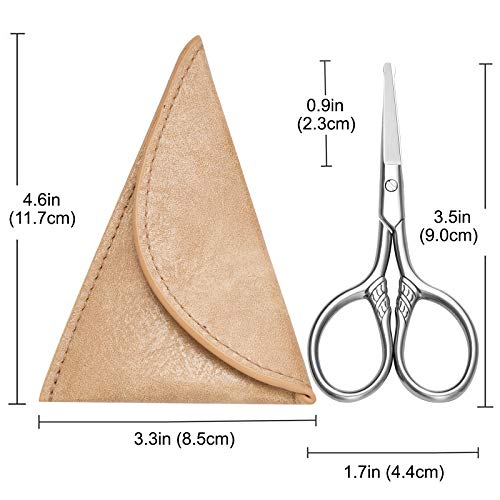 HITOPTY Facial Hair Scissors, 3.5inch Rounded Tip Small Shears Safety Nose, E...