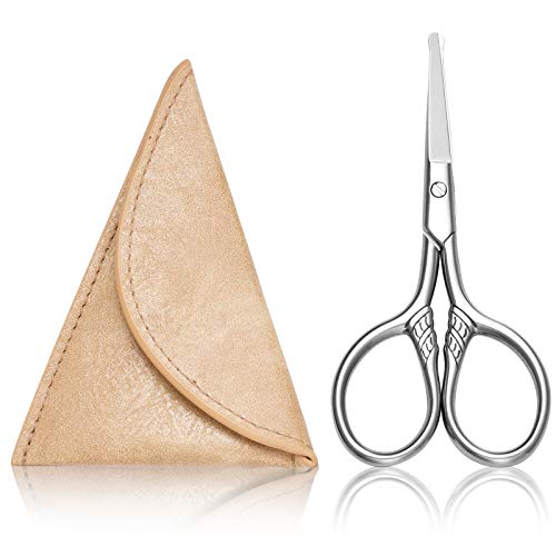 HITOPTY Facial Hair Scissors, 3.5inch Rounded Tip Small Shears Safety Nose, E...
