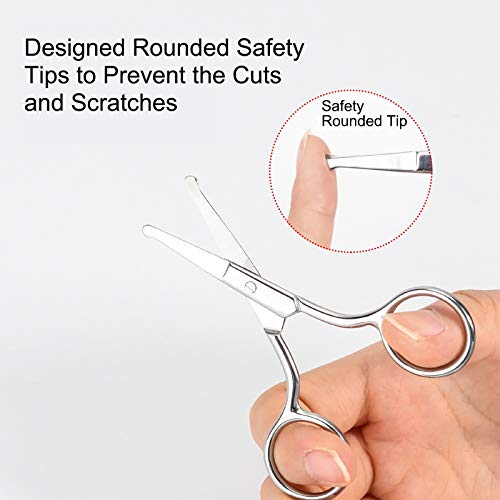HITOPTY Nose Hair Scissors, 3.6inch Stainless Steel Rounded Tip Small Shears ...