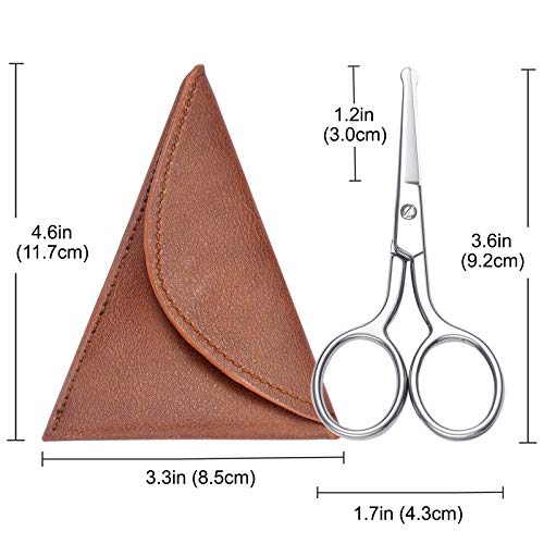 HITOPTY Nose Hair Scissors, 3.6inch Stainless Steel Rounded Tip Small Shears ...