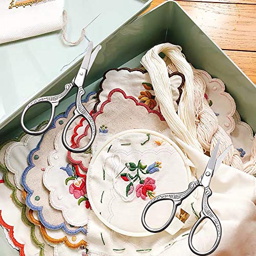 HITOPTY Small Grooming Scissors, Stainless Steel Pointed and Rounded Beauty S...