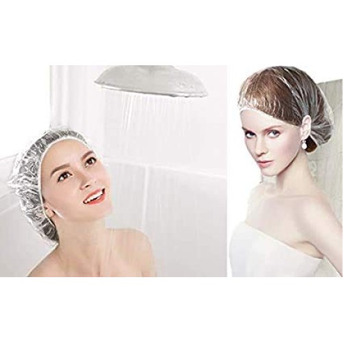 Disposable Shower Caps, 200PCS Disposable Clear Plastic Waterproof Hair Showe...