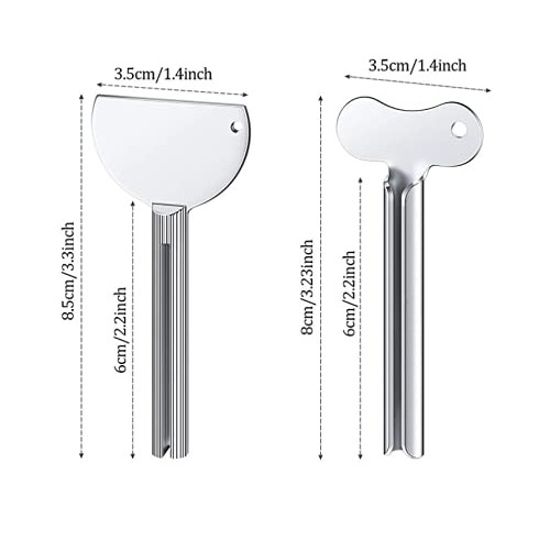 HLLMX 2 PCS Stainless Steel Toothpaste Tube Squeezers Metal Toothpaste Squeez...