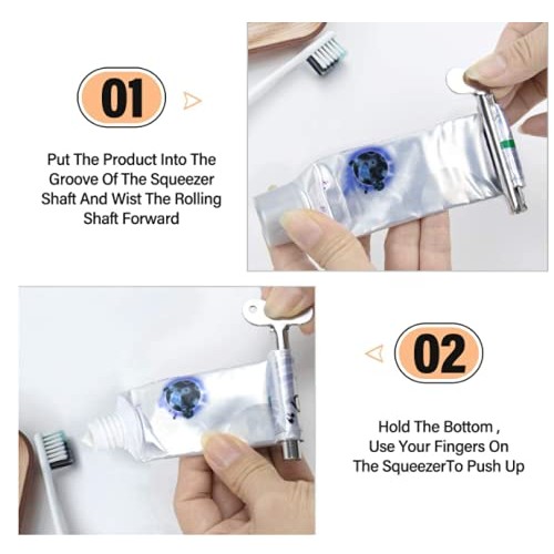 HLLMX 2 PCS Stainless Steel Toothpaste Tube Squeezers Metal Toothpaste Squeez...