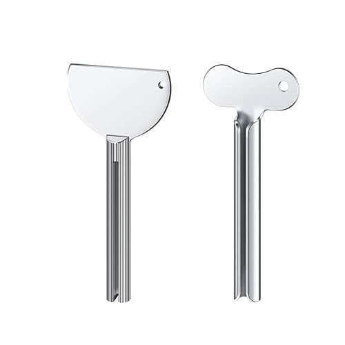HLLMX 2 PCS Stainless Steel Toothpaste Tube Squeezers Metal Toothpaste Squeez...