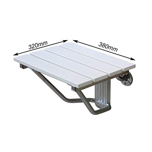 HLWJXS Shower Chair,Modern Shower Seat Bench Folding Wall-Mounted Safety Stoo...