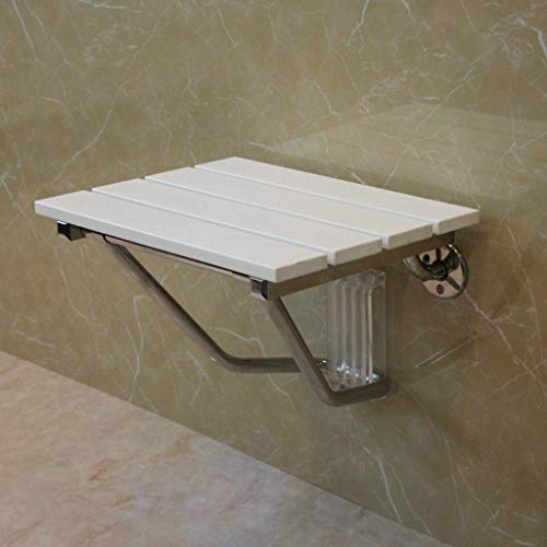 HLWJXS Shower Chair,Modern Shower Seat Bench Folding Wall-Mounted Safety Stoo...