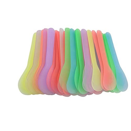 120 Pcs Cosmetic Spatula Makeup Face Plastic Spoon for Facial Skin Care Spoon...