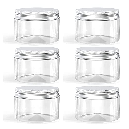 4 Ounce Plastic Jars with Aluminum Lid Leak Proof Clear Containers Jars for S...