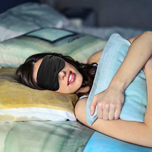 Hochoek Silk-Sleep-Mask Eye-Mask Eye-Cover Eyeshade - 100% Silk Soft Adjustab...