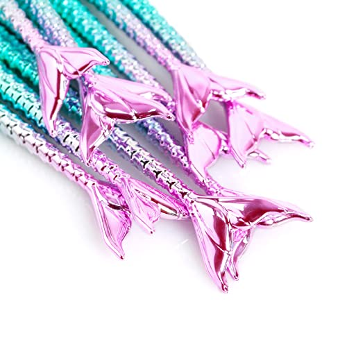 11PCS Makeup Brushes Set with Colorful Fish Tail Handle, Foundation Eyebrow E...