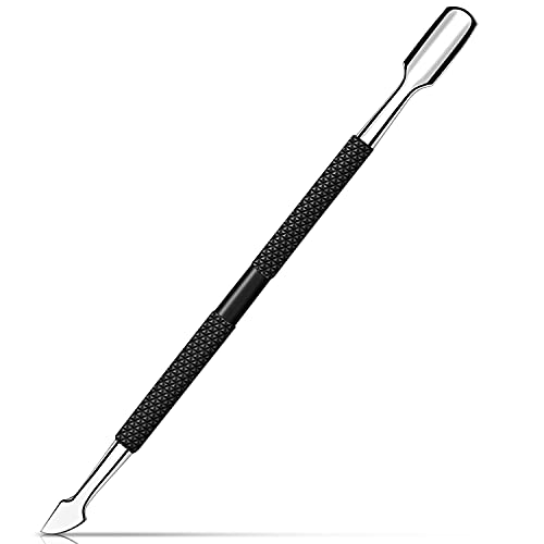 Cuticle Pusher and Cutter - Professional Stainless Steel Dual Head Cuticle Pu...
