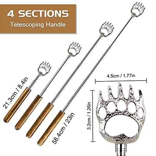 HOFASON 2 Pack Back Scratcher for Men Women, Metal Bear Claw Telescopic Backs...