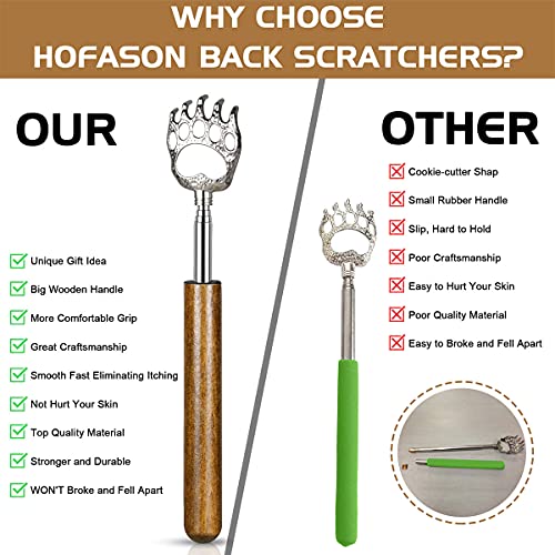 HOFASON 2 Pack Back Scratcher for Men Women, Metal Bear Claw Telescopic Backs...