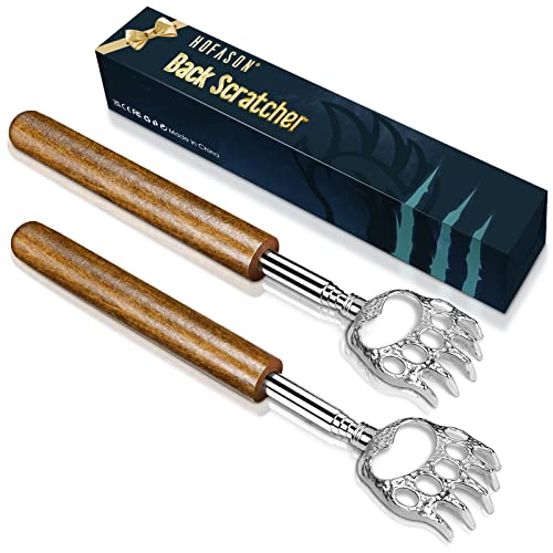 HOFASON 2 Pack Back Scratcher for Men Women, Metal Bear Claw Telescopic Backs...