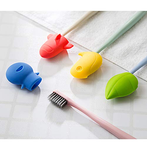 Hokic 4 Pack Silicone Toothbrush Holder Covers for Travel Home Camping School...