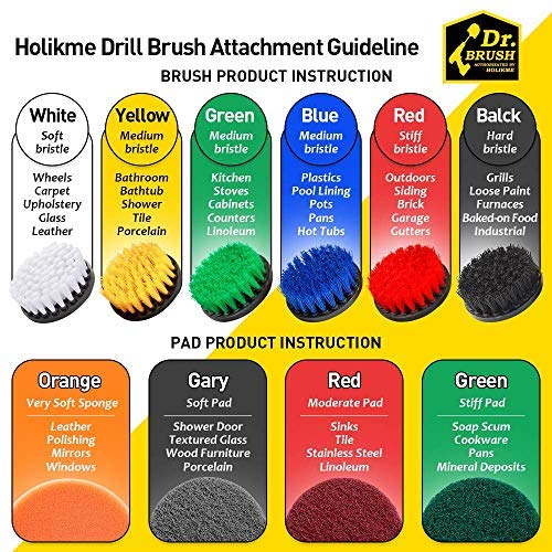 Holikme 20Piece Drill Brush Attachments Set, Blue Scrub Pads & Sponge , Power...
