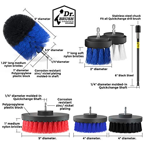 Holikme 20Piece Drill Brush Attachments Set, Blue Scrub Pads & Sponge , Power...