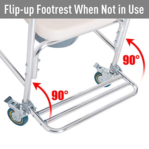 HomCom Personal Mobility Durable Waterproof Shower Accessible Transport Commo...