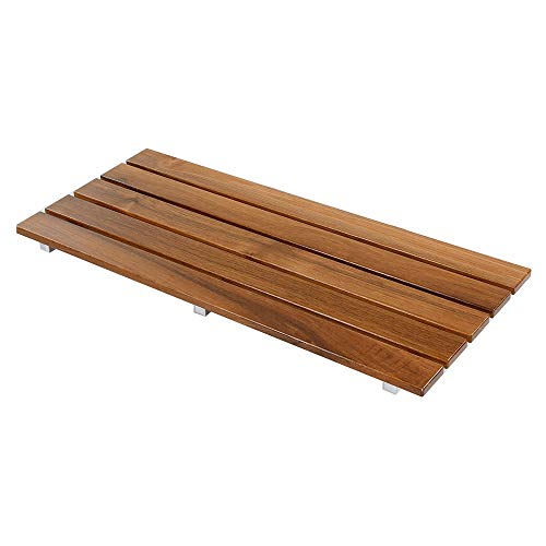 Home Aesthetics 36" ADA Compliant Foldable Teak Wood Shower Seat Bench, 400lb...