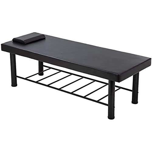 Treatment Stationary Massage Table, 450LBS Massage Spa Bed with Storage & Mem...