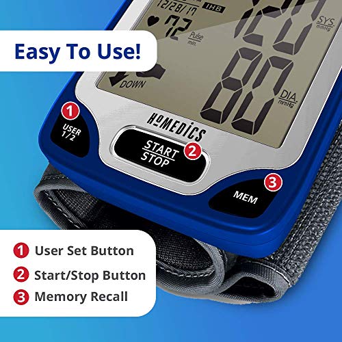 HoMedics Automatic Blood Pressure Monitor, Wrist | Smart Measure Technology |...