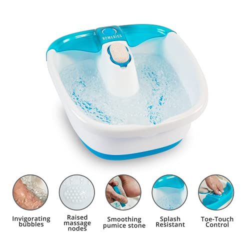 HoMedics Bubble Mate Foot Spa, Toe Touch Controlled Foot Bath with Invigorati...