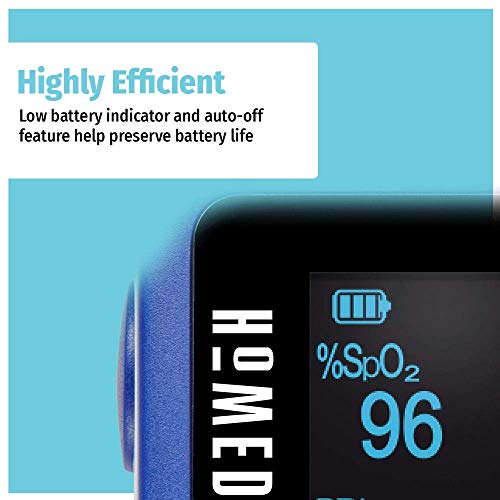 HoMedics Pulse Oximeter, Blood Oxygen Saturation Monitor with Easy One-Touch ...